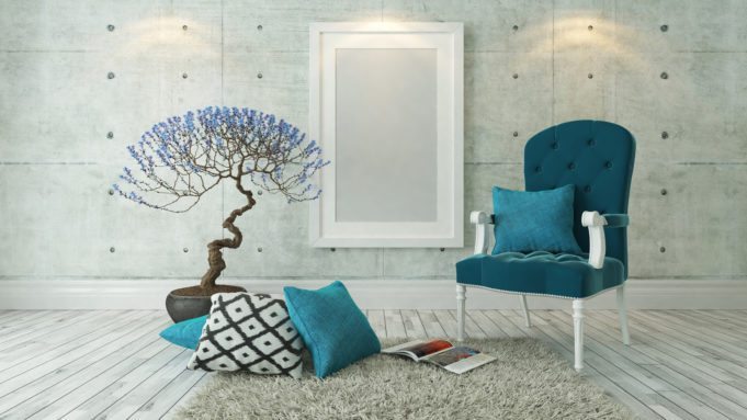 decorating with blue and American Furniture warehouse