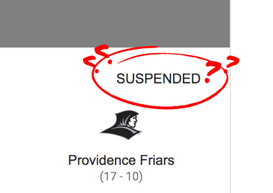 friars game suspended