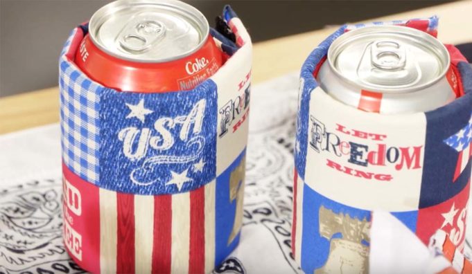 4th of July crafts 4th of July DIY koozie