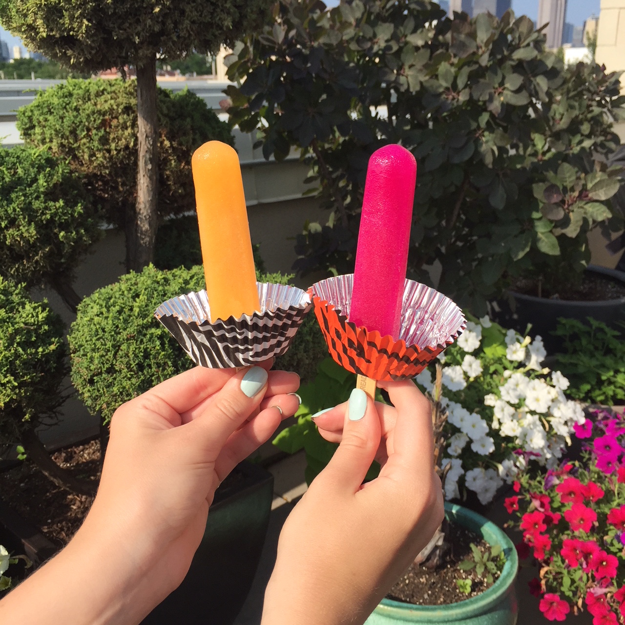 Popsicles in cupcake holders