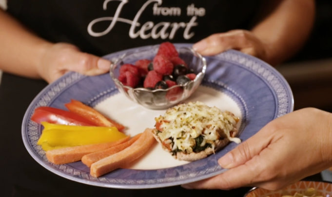spinach and ham english muffin pizza