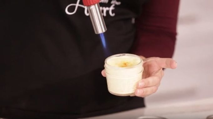 Making a Key Lime Creme Brulee in the Idea House key lime creme brulee