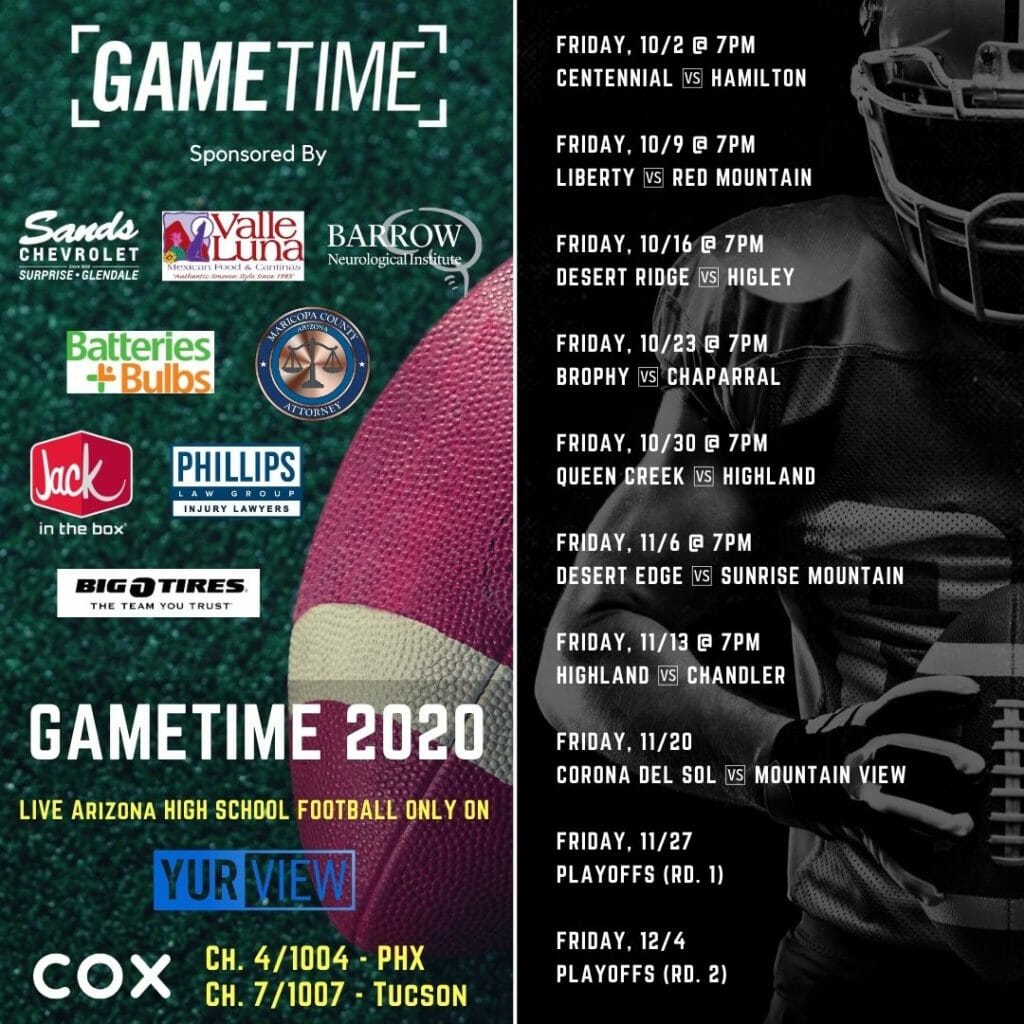 2020 gametime arizona schedule