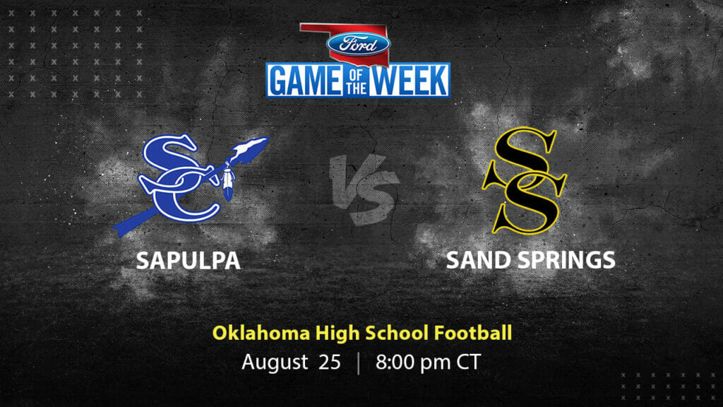 Sapulpa Chieftains vs Sand Spring Sandites high school football. Free stream on August 25th