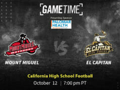 Mt. Miguel Matadores vs El Capitan Vaqueros California High School Football Free Stream