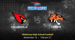 Collinsville Cardinals vs Coweta Tigers Oklahoma First Round Playoffs (Tulsa) Free Stream Kansas High School Football