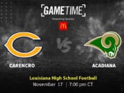 Carencro Bears vs Acadiana Rams Louisiana Regional Playoffs Free Stream